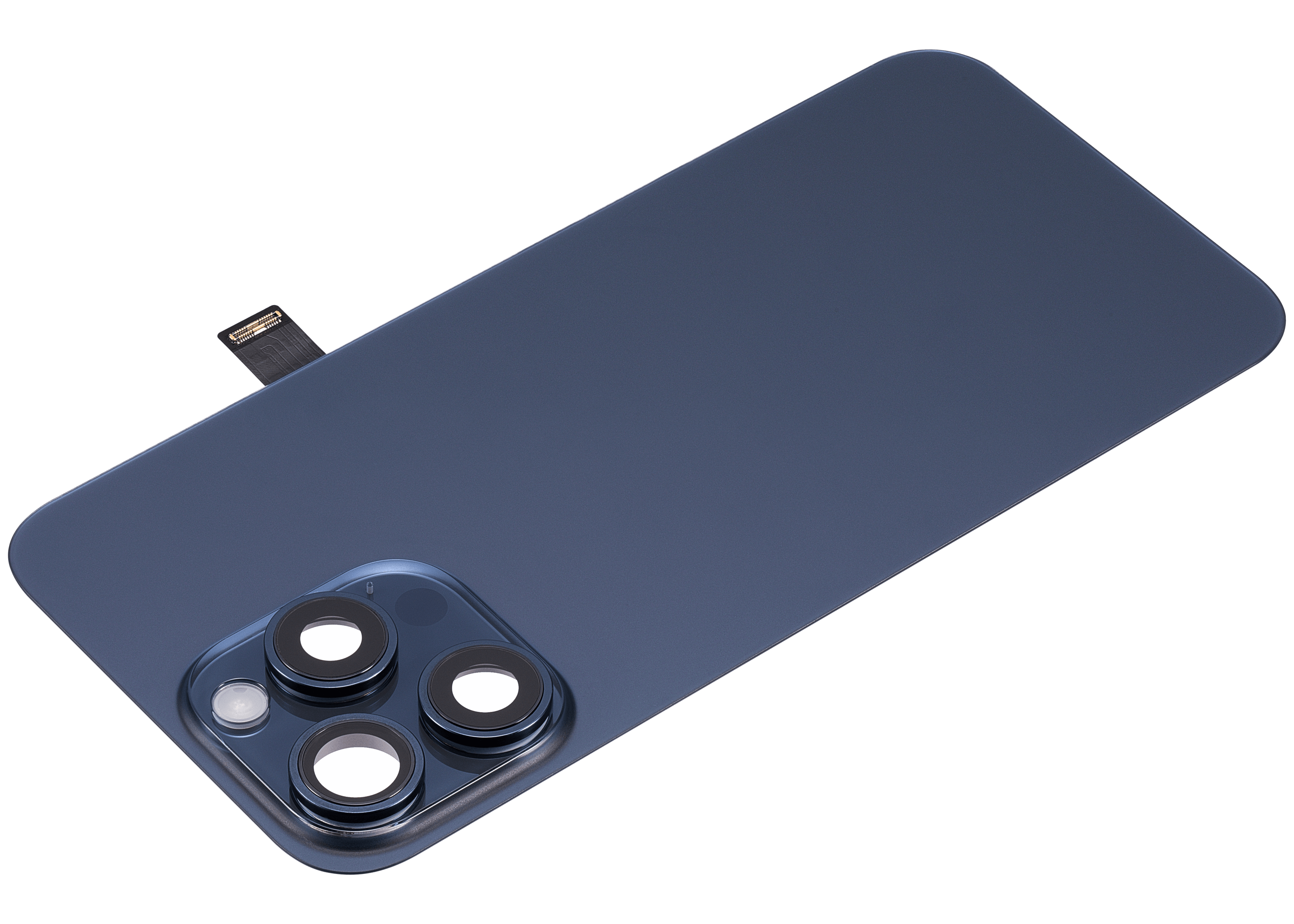 Back Cover with MagSafe Magnet, NFC, and Flash Flex Cable for iPhone 15 Pro Max (Aftermarket) (Blue Titanium) (No Logo)