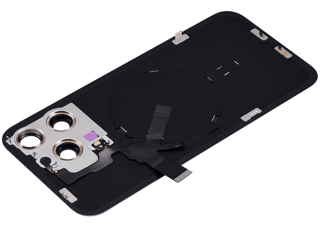 Back Cover with MagSafe Magnet, NFC, and Flash Flex Cable for iPhone 15 Pro Max (Aftermarket) (Blue Titanium) (No Logo)