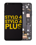 LCD-Display mit Rahmen für LG Stylo 4 Plus (Refurbished) Aurora Black