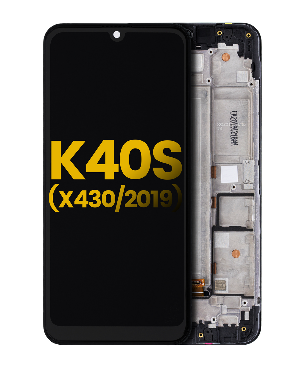 LCD-Display mit Rahmen für LG K40s (X430 / 2019) (Refurbished) (Alle Farben)