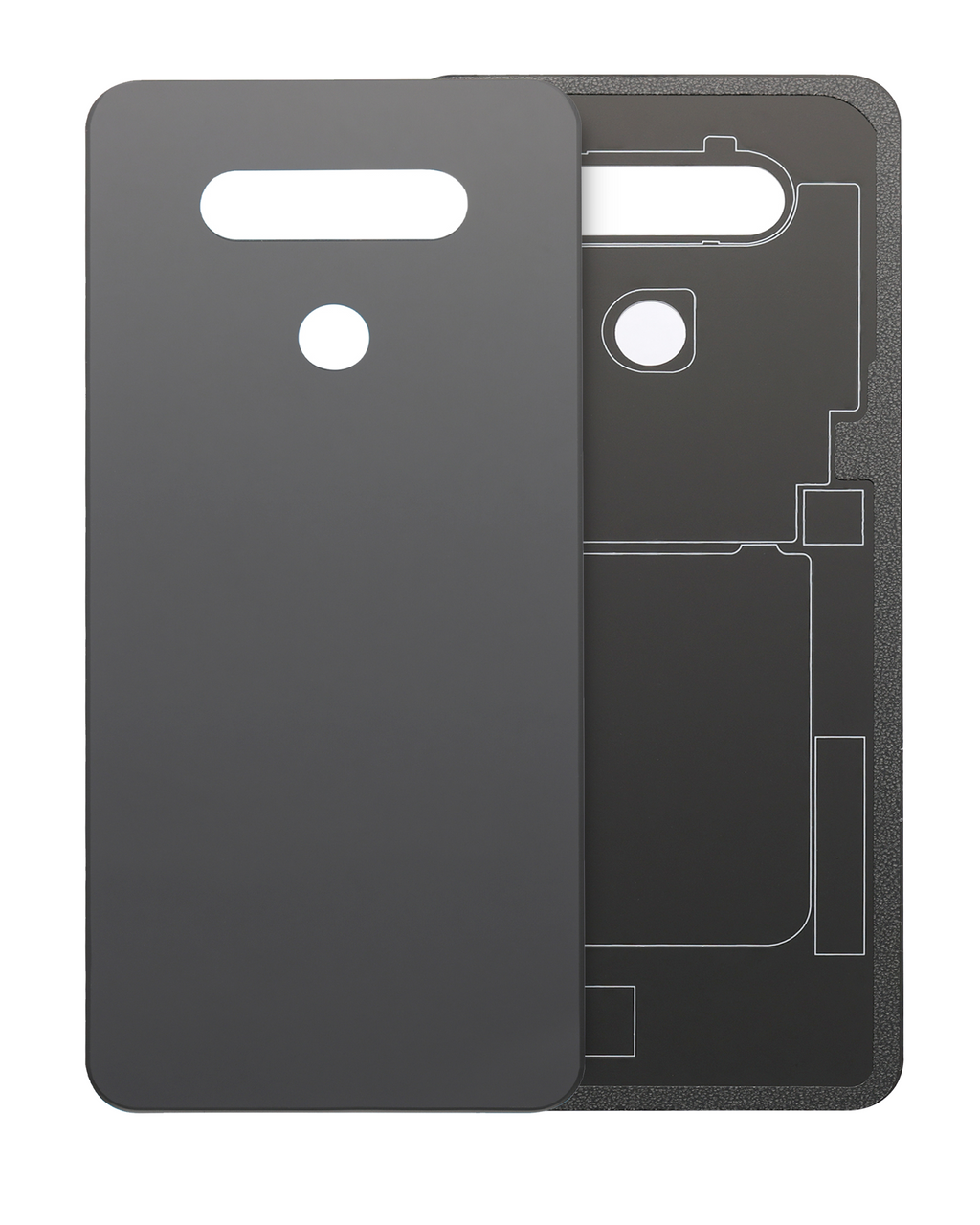 Glass Back Cover for LG K51 (Black)