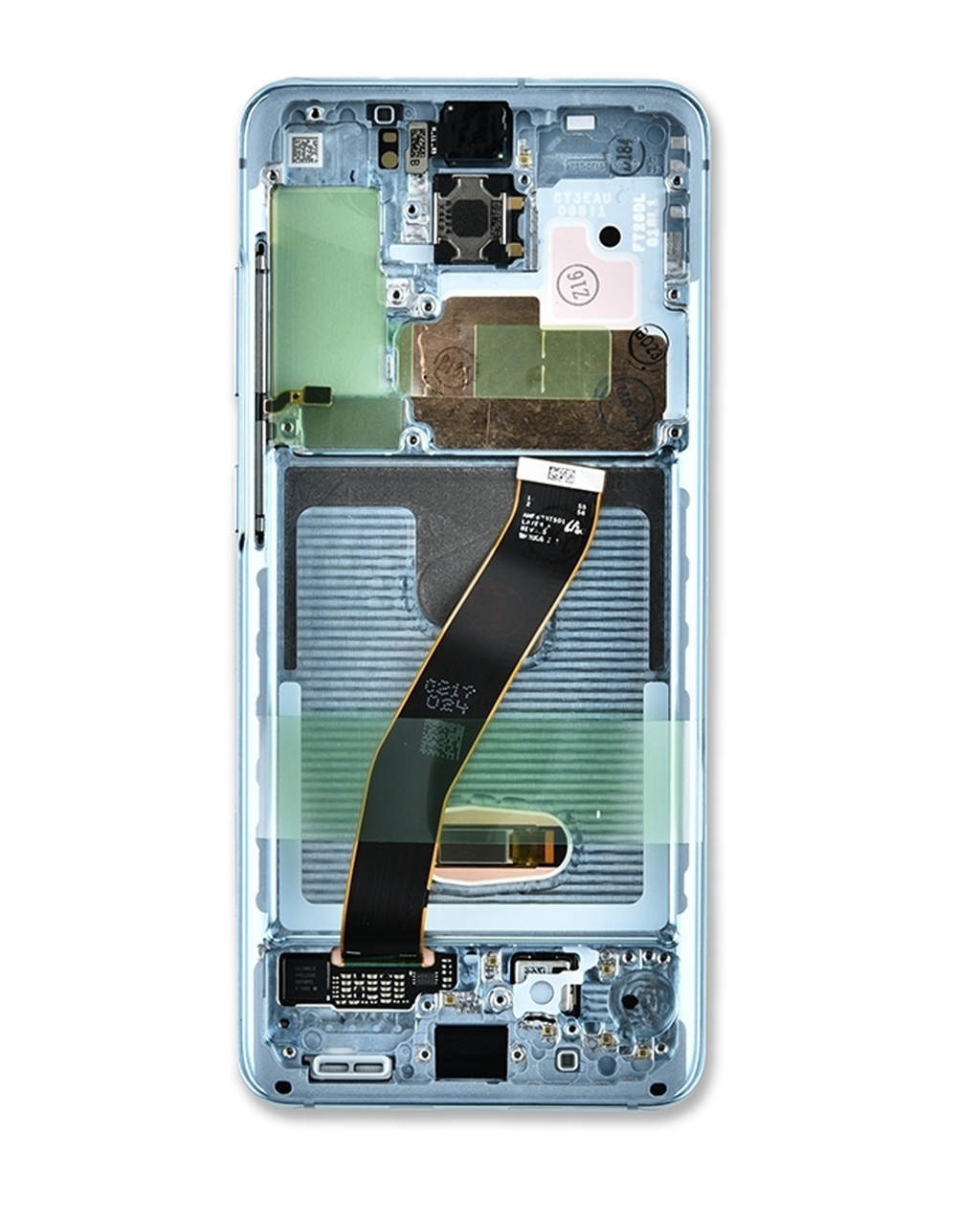 OLED-Display mit Rahmen für Samsung Galaxy S20 5G (Non-Verizon 5G UW Frame) (Aftermarket Plus) (Cloud Blue)
