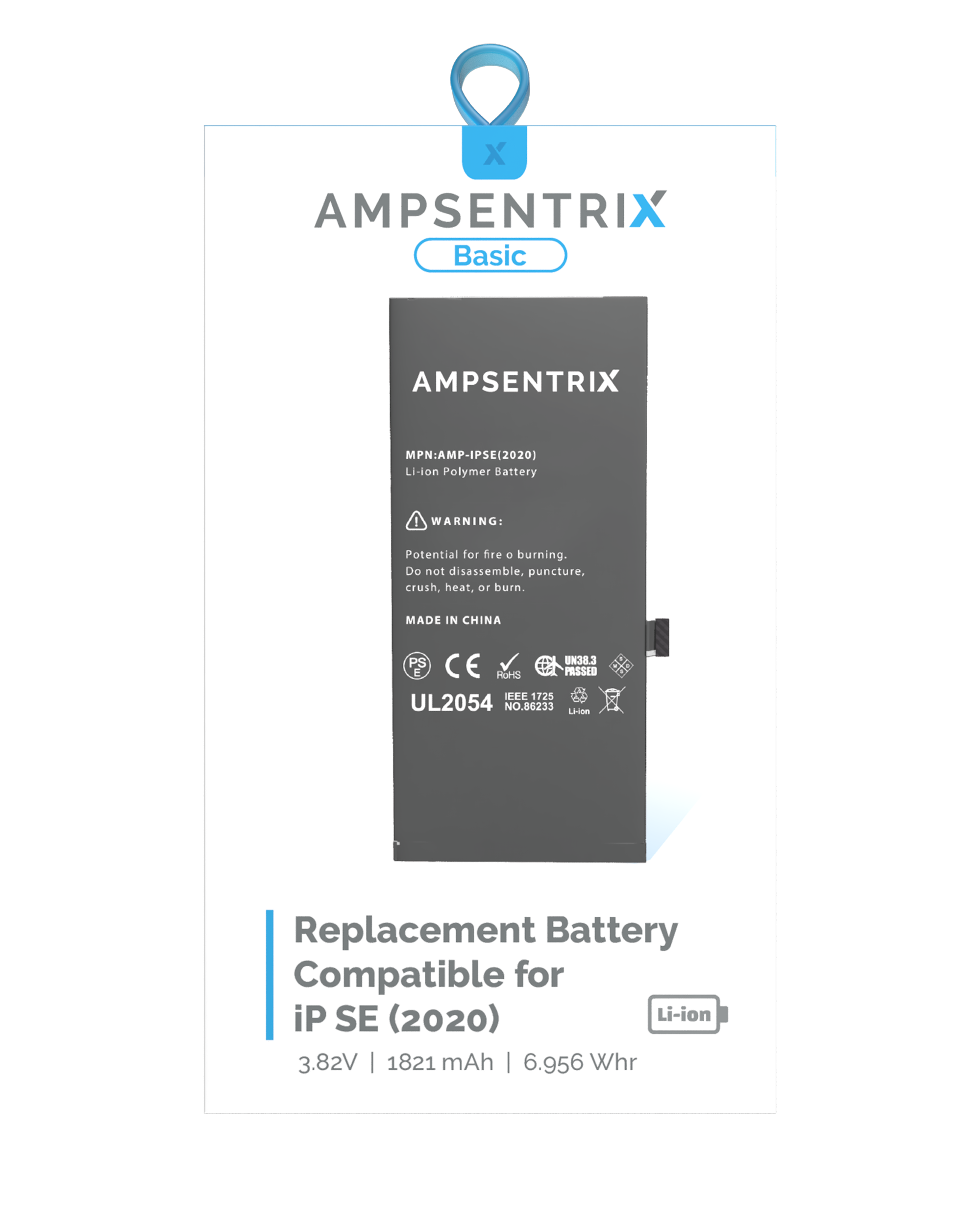 Replacement Battery for iPhone SE (2020) (AmpSentrix Basic)