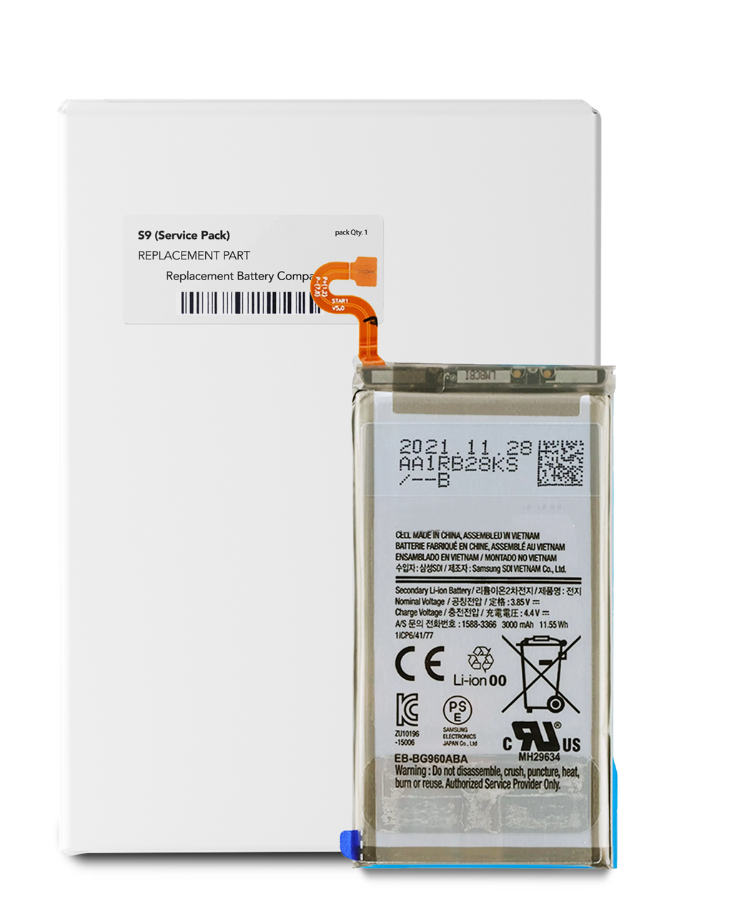 Replacement Battery for Samsung Galaxy S9 (EB-BG960ABE/A) (Service Pack)