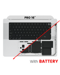 Top Case with Battery and Keyboard for MacBook Pro 16" A2485 (2021) Pro / Max (Quality A) (US Keyboard) (Silver)
