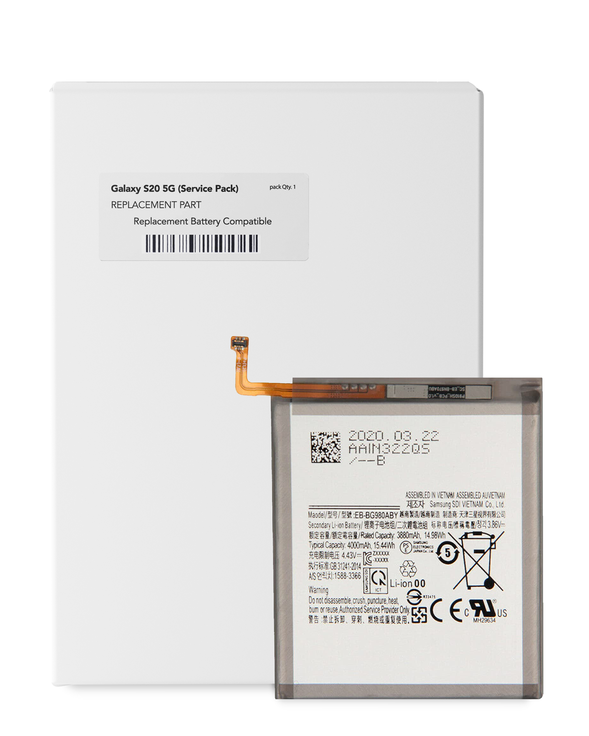 Ersatzakku für Samsung Galaxy S20 5G (EB-BG980ABY) (Service Pack)