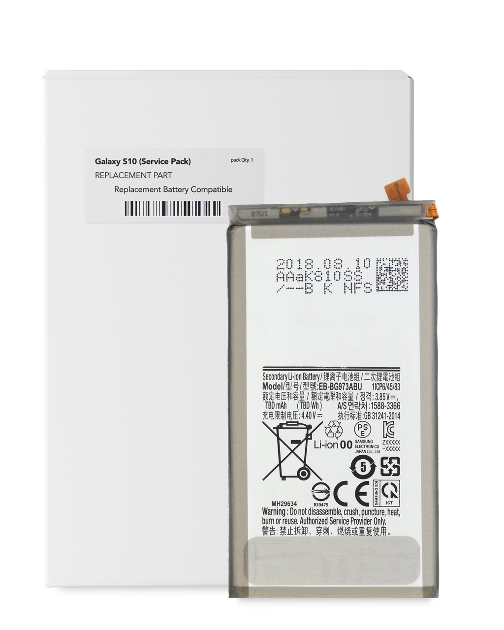 Replacement battery for Samsung Galaxy S10 (Service Pack)