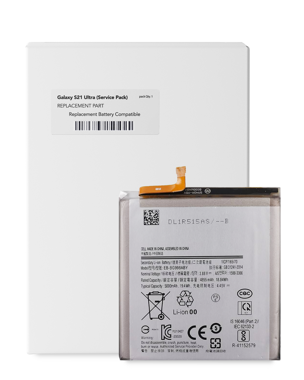 Replacement Battery for Samsung Galaxy S21 Ultra (EB-BG998ABY) (Service Pack)
