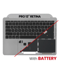 Topcase inkl. Akku & Tastatur MacBook Pro 13" A1708 US, Space Gray, B/C