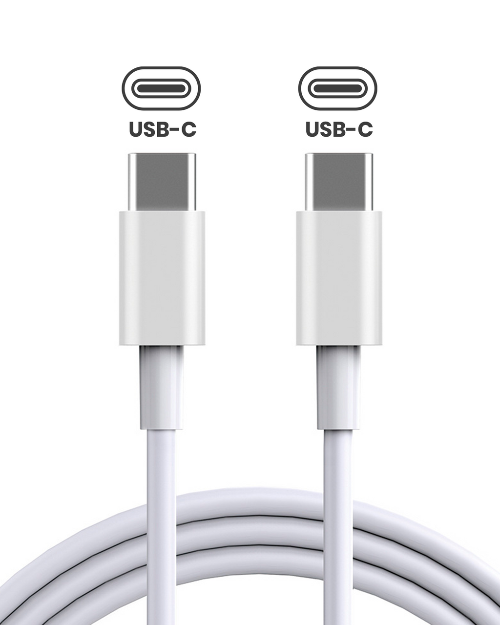 USB-C to USB-C Cable for iPhone/iPad (1m / 3ft) (used OEM bulk, Grade A) (bulk pack)