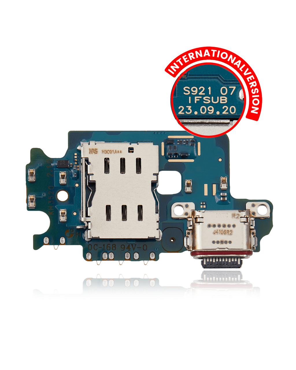 Charging Port Board with SIM Card Reader for Samsung Galaxy S24 5G (S921B) International Version Premium