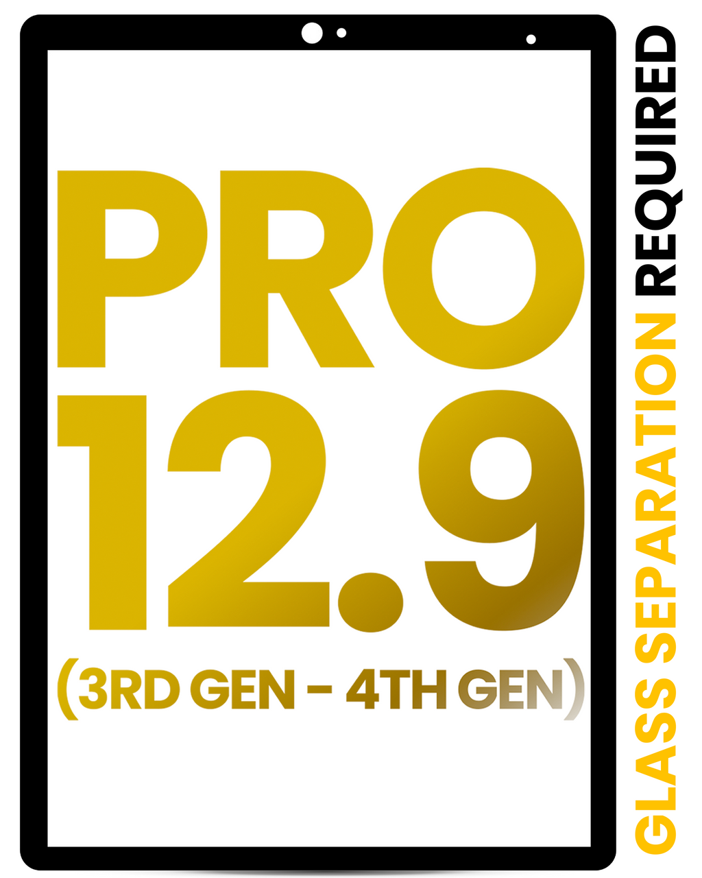 Apple Frontglas iPad Pro 12.9" 3./4. Gen (2018/20) alle Farben Glastrennung erf.
