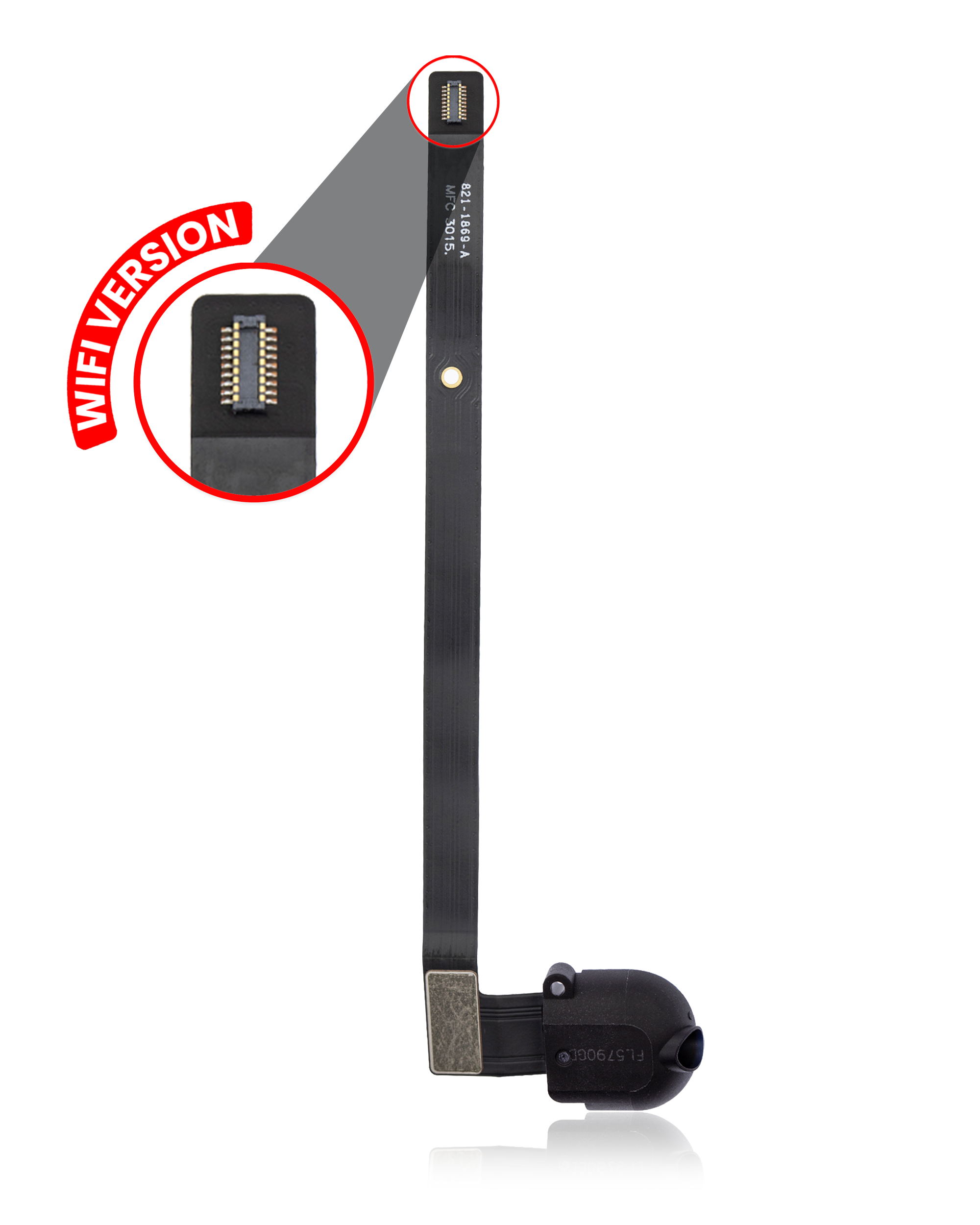 Kopfhörerbuchse Flexkabel für iPad Air 1, iPad 5/6 (Schwarz) WiFi