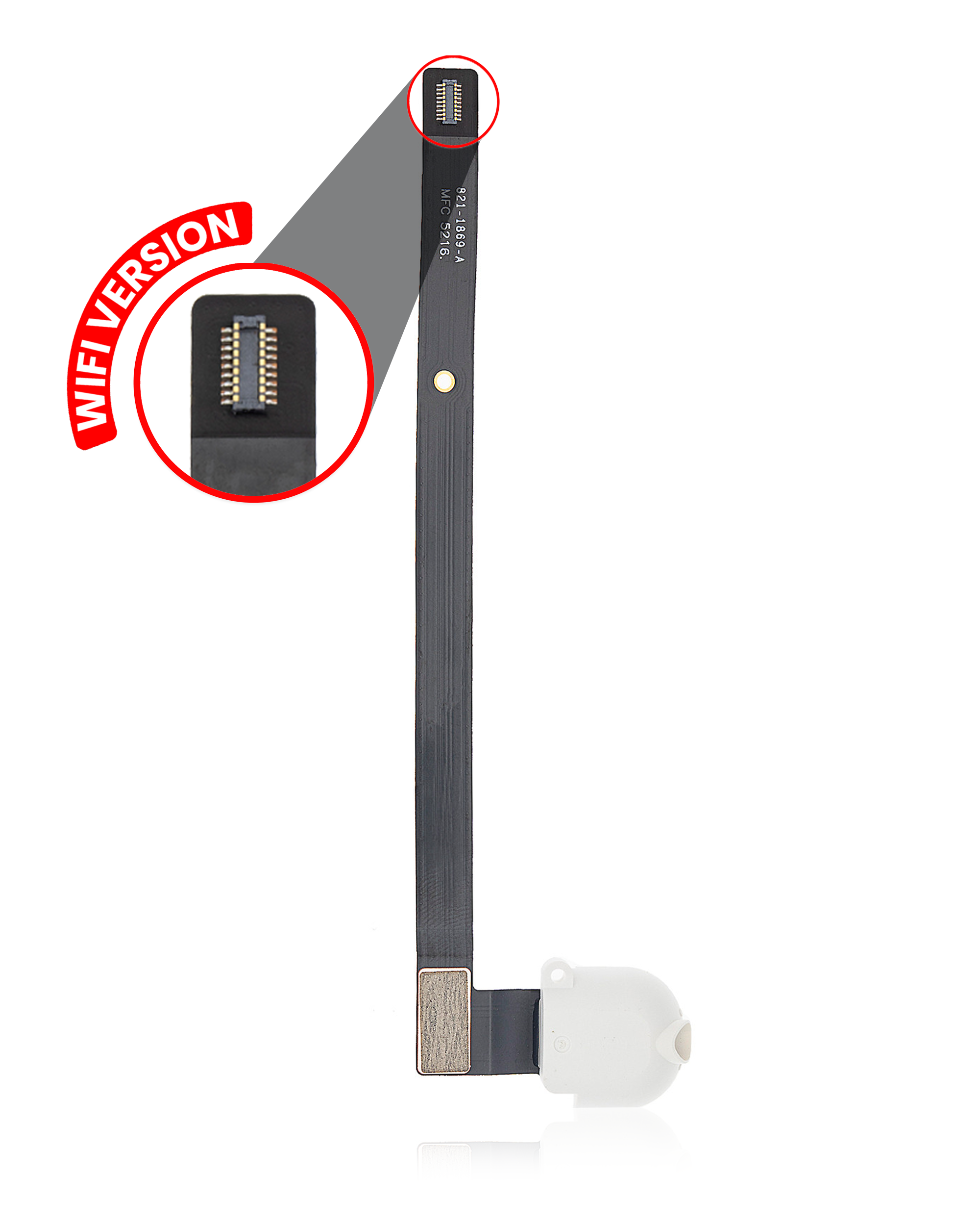 Flex Cable for Headphone Jack for iPad Air 1 / iPad 5 (2017) / iPad 6 (2018) – White (WiFi Only)