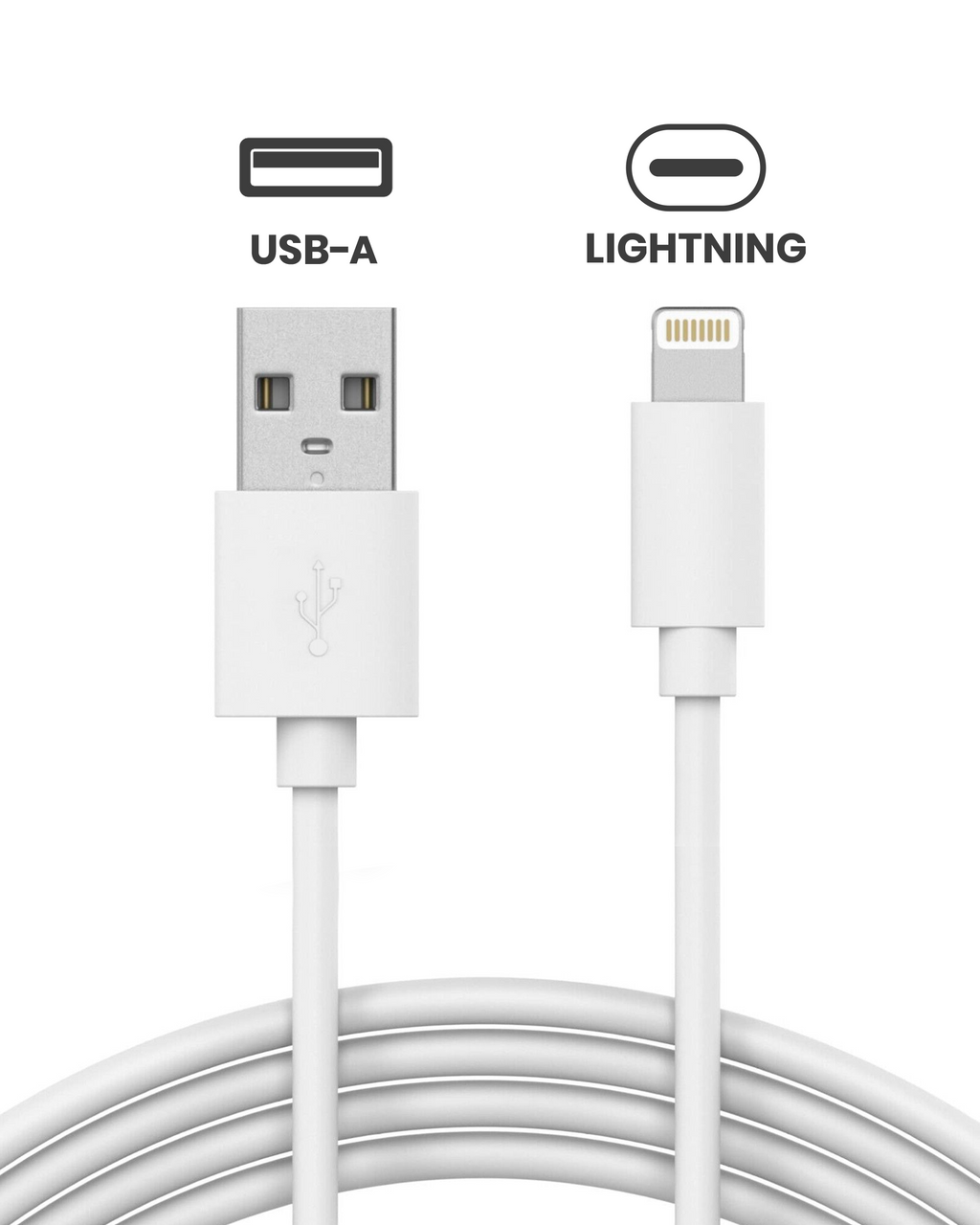 USB-A zu Lightning-Kabel für iPhone/iPad (1 m / 3 ft) (OEM Qualität A/B) (50 Pack)