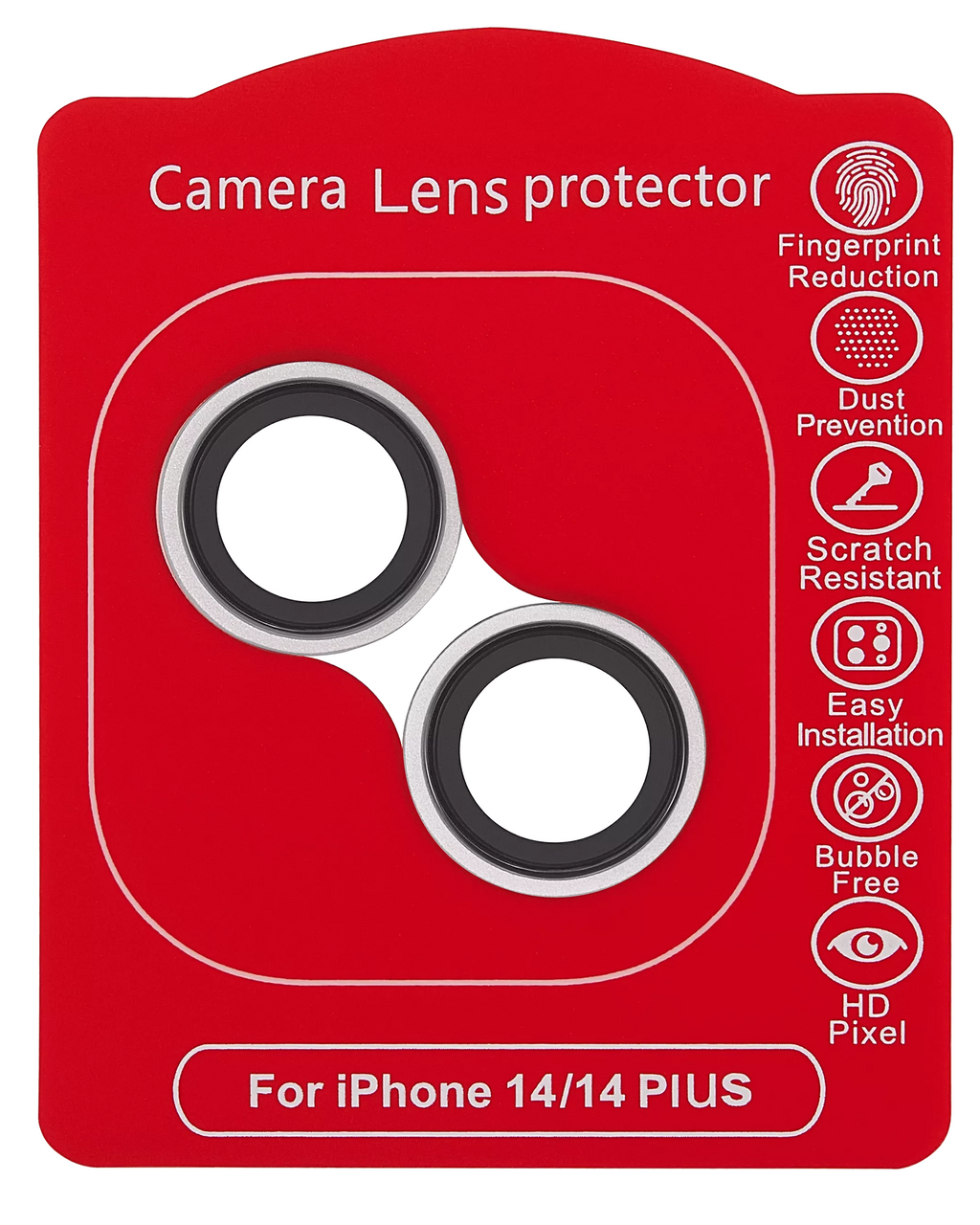 Casper Camera Lens Protector for iPhone 14 / 14 Plus (Silver) (Clear)