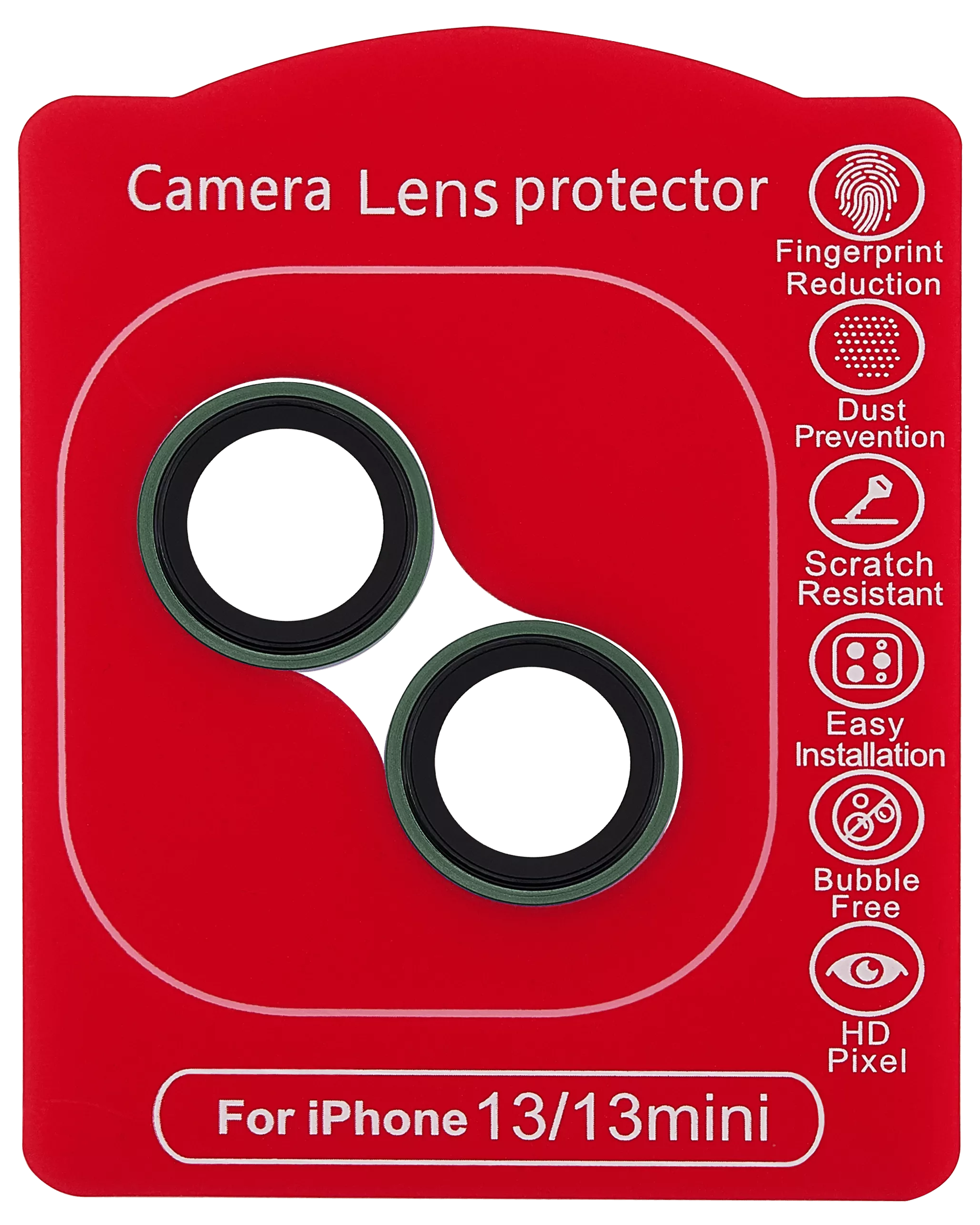 Casper Camera Lens Protector for iPhone 13 / 13 Mini (Alpine Green) (Clear)