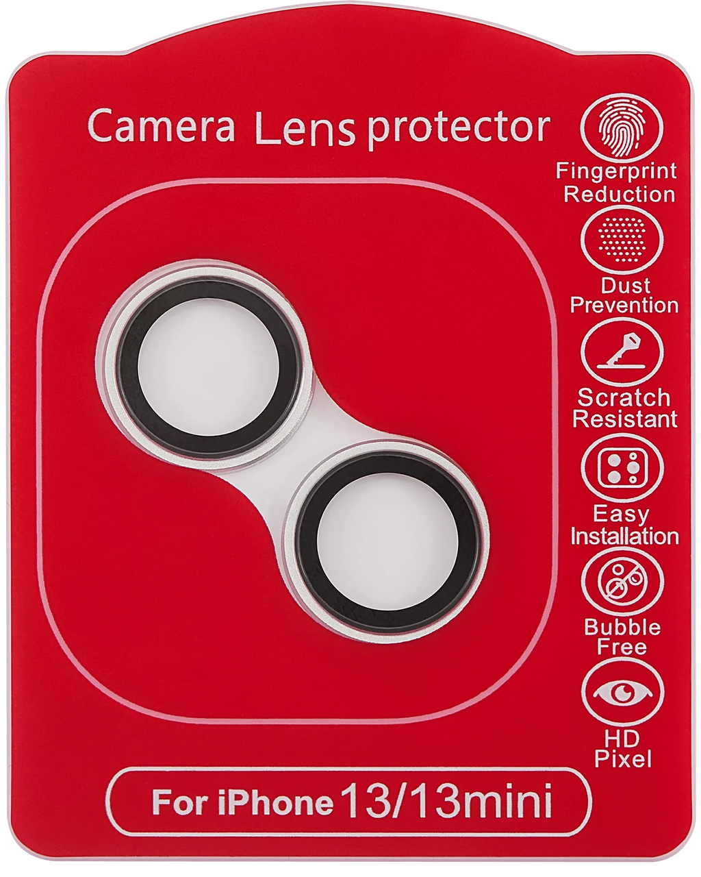 Casper Camera Lens Protector for iPhone 13 / 13 Mini (Silver, Transparent)