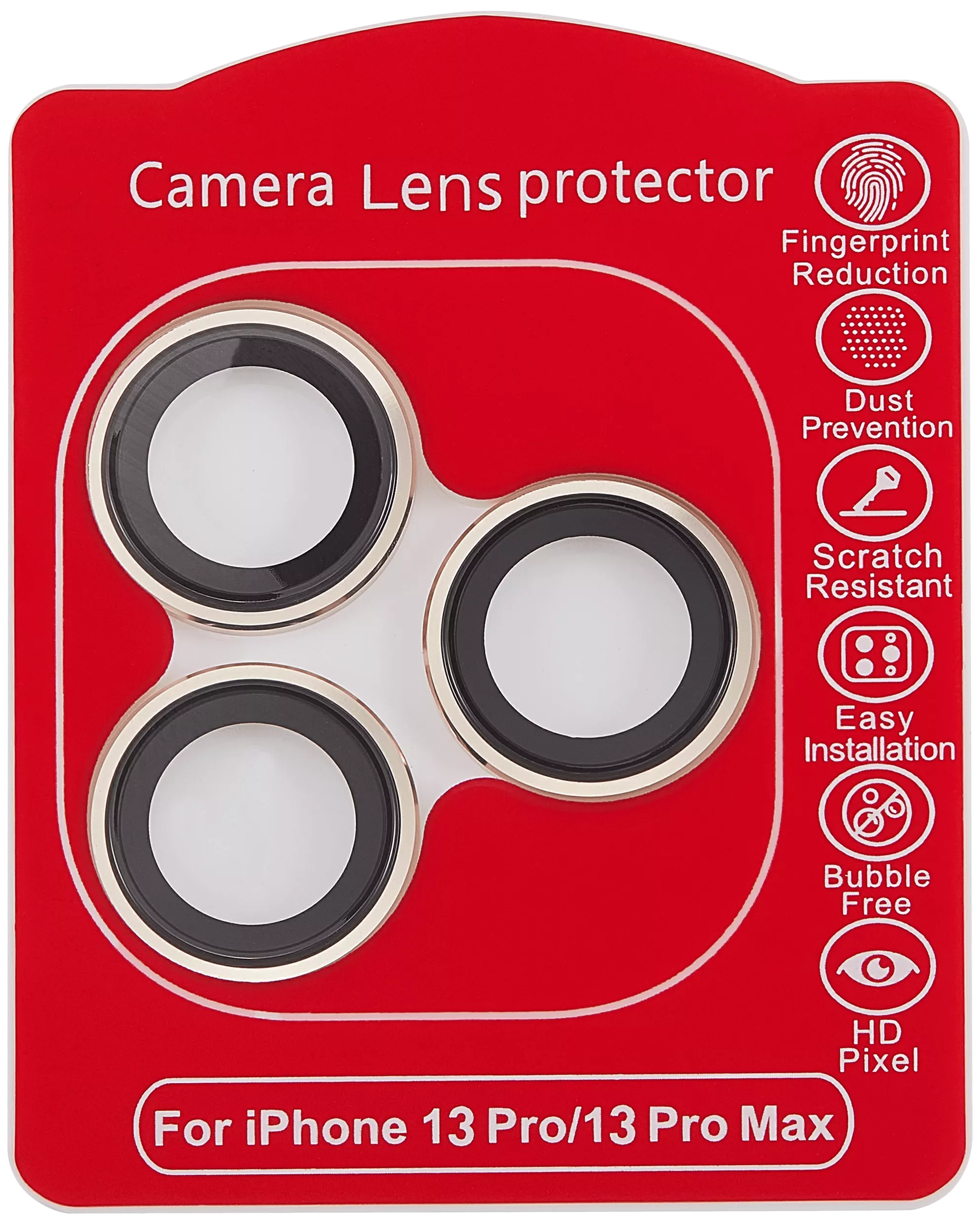 Casper Camera Lens Protector for iPhone 13 Pro / 13 Pro Max (Gold) (Clear)