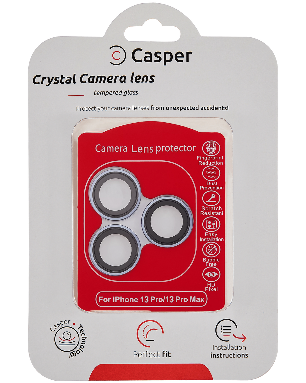 Casper Camera Lens Protector for iPhone 13 Pro / 13 Pro Max (Blue, Clear)