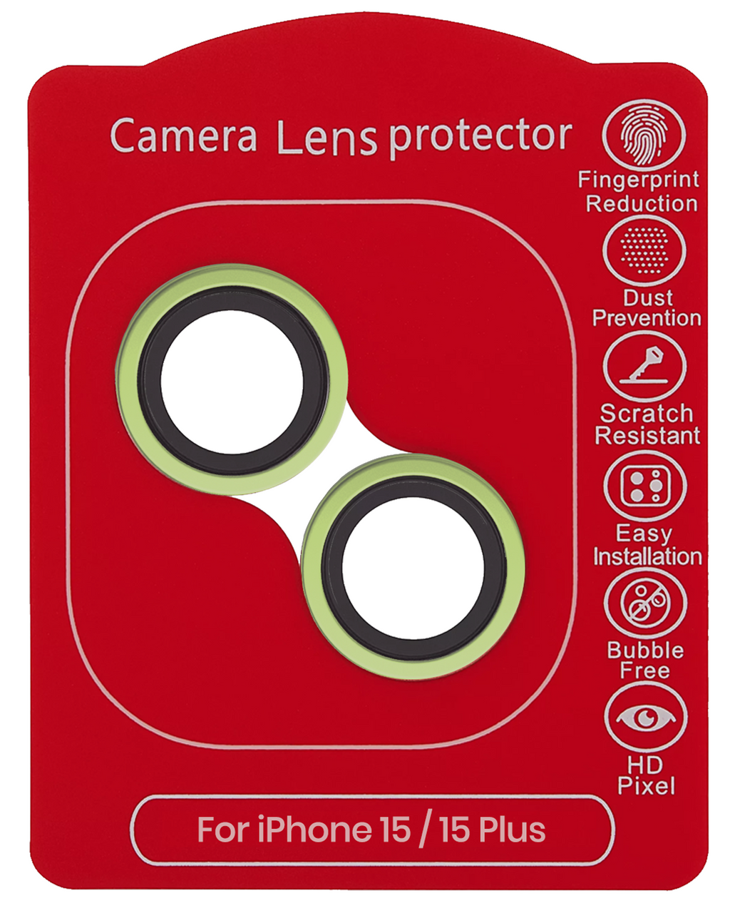Casper Camera Lens Protector for iPhone 15 / 15 Plus (Green) (Transparent)
