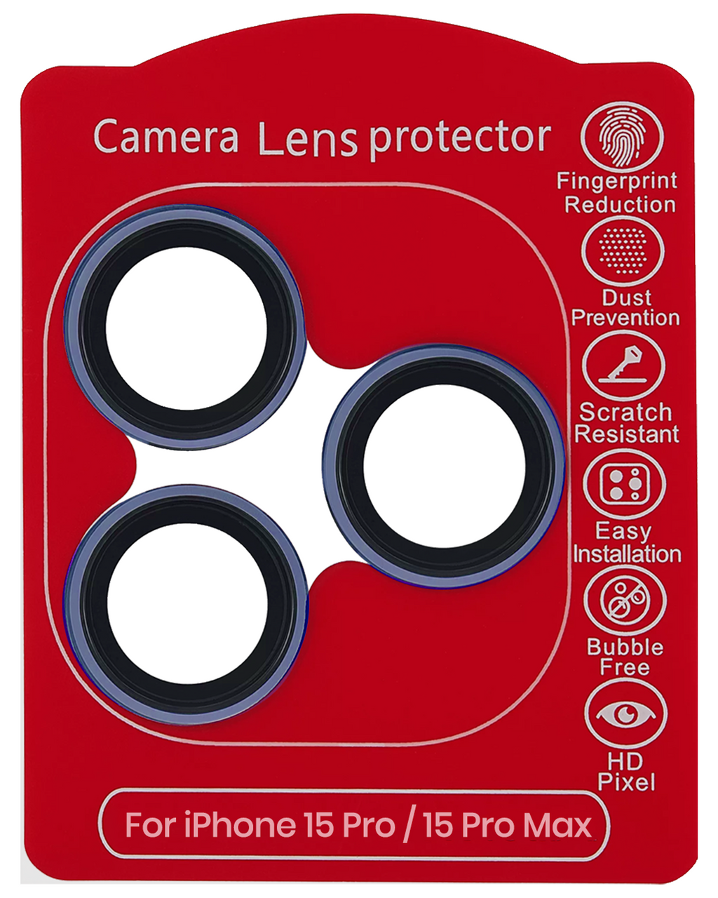 Casper Camera Lens Protector for iPhone 15 Pro / 15 Pro Max (Blue Titanium) (Clear)