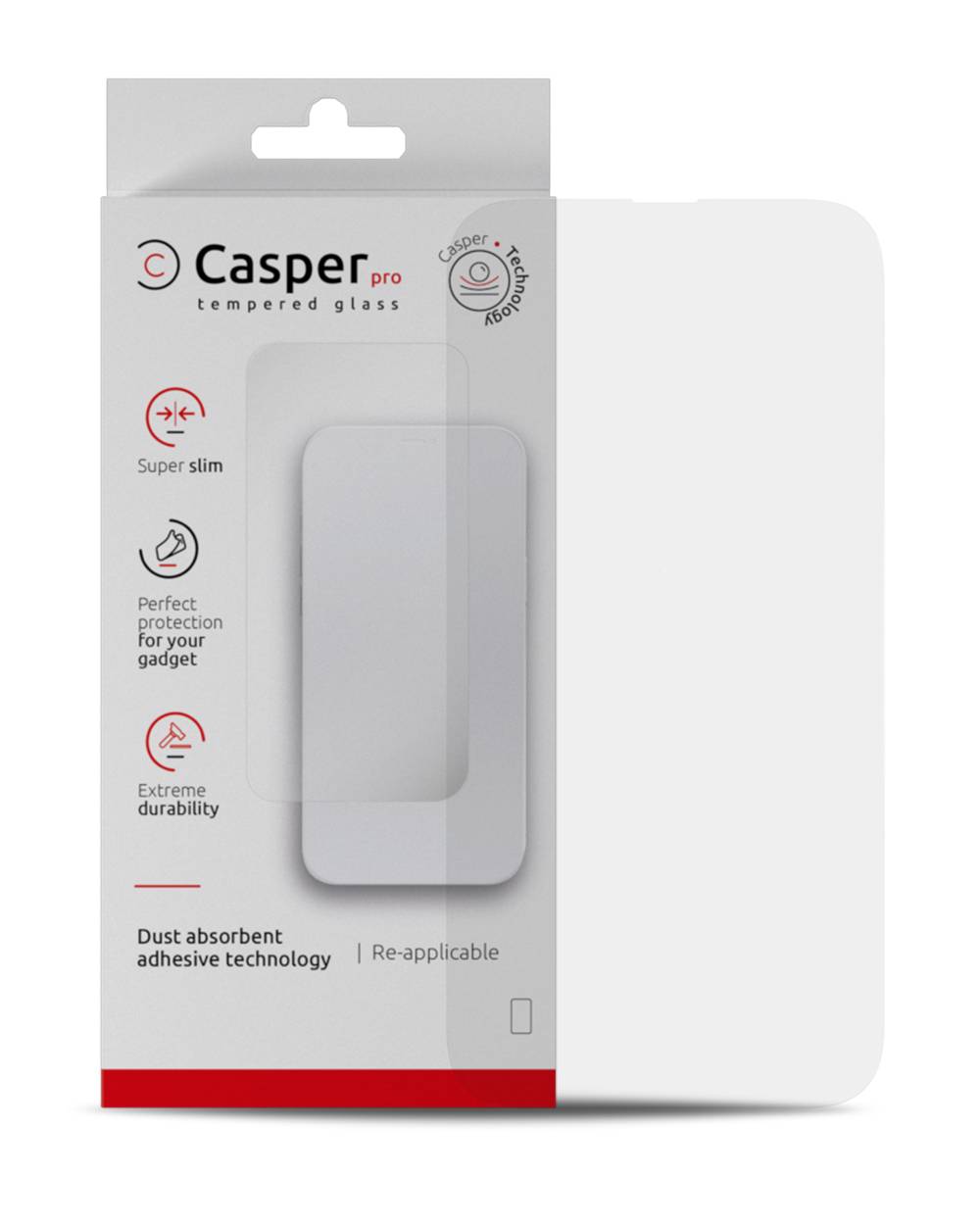 Casper Pro Tempered Glass for iPhone 15 Pro Max (Retail Pack) (Clear)