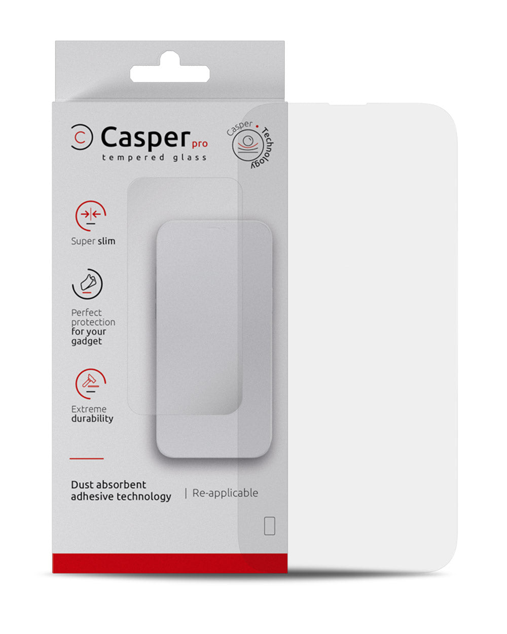 Casper Pro Tempered Glass for iPhone 15 Pro (Retail Pack) (Clear)