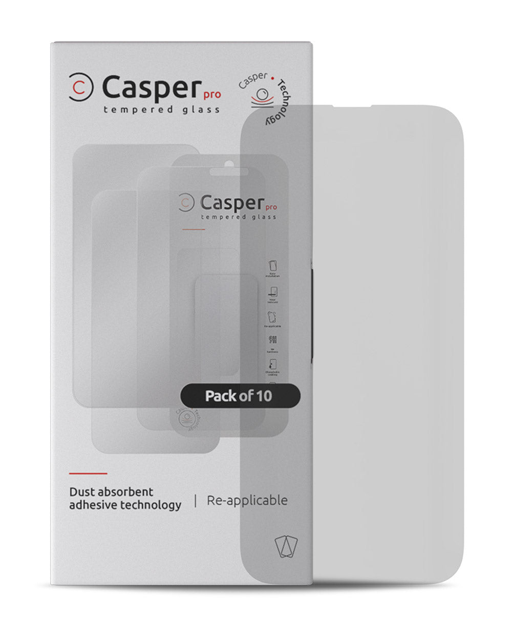 Casper Pro Tempered Glass for iPhone 15 Pro (10-Pack) (Matte)