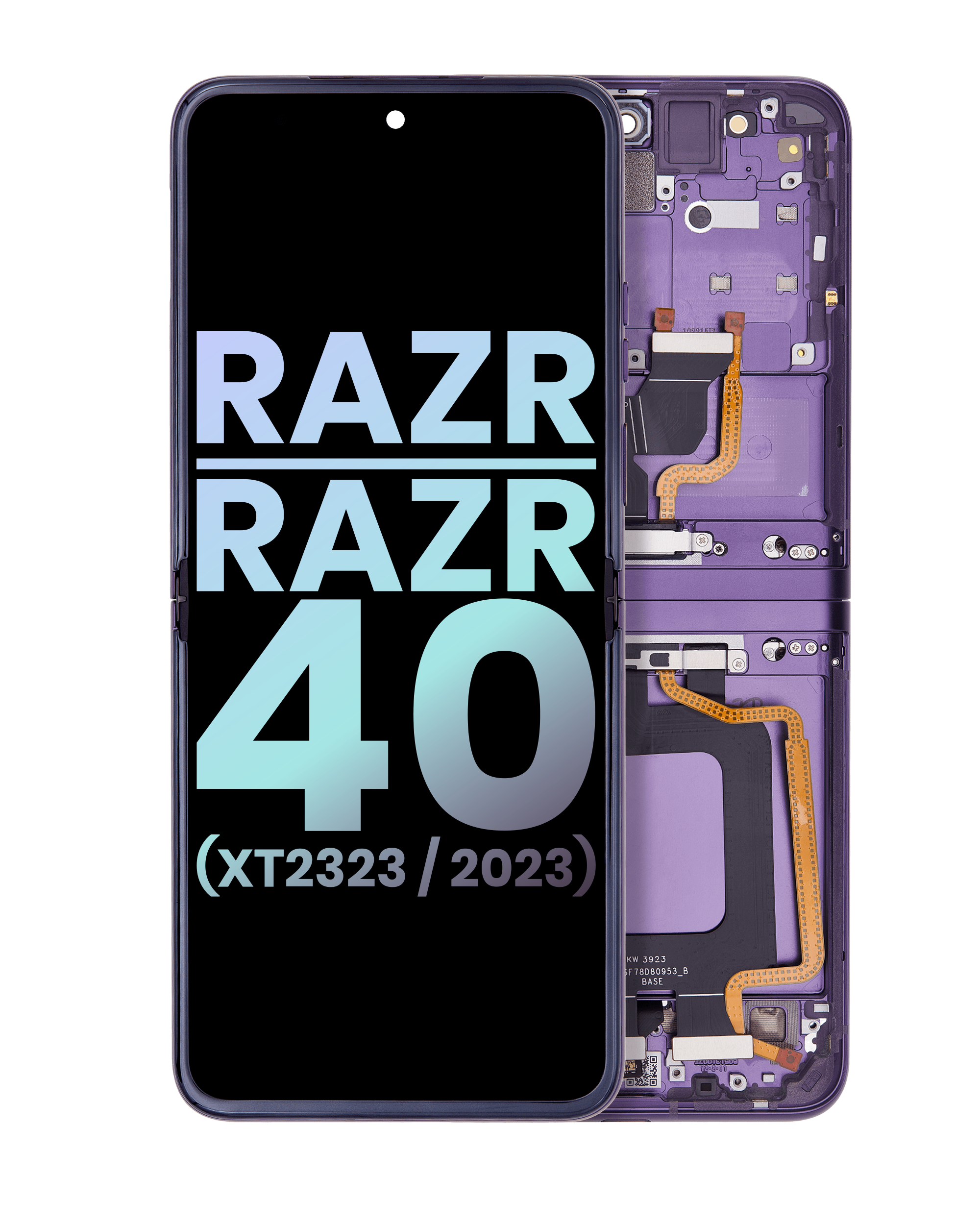 Haupt-OLED-Display mit Rahmen Motorola Razr 40 Original OEM Grape Compote