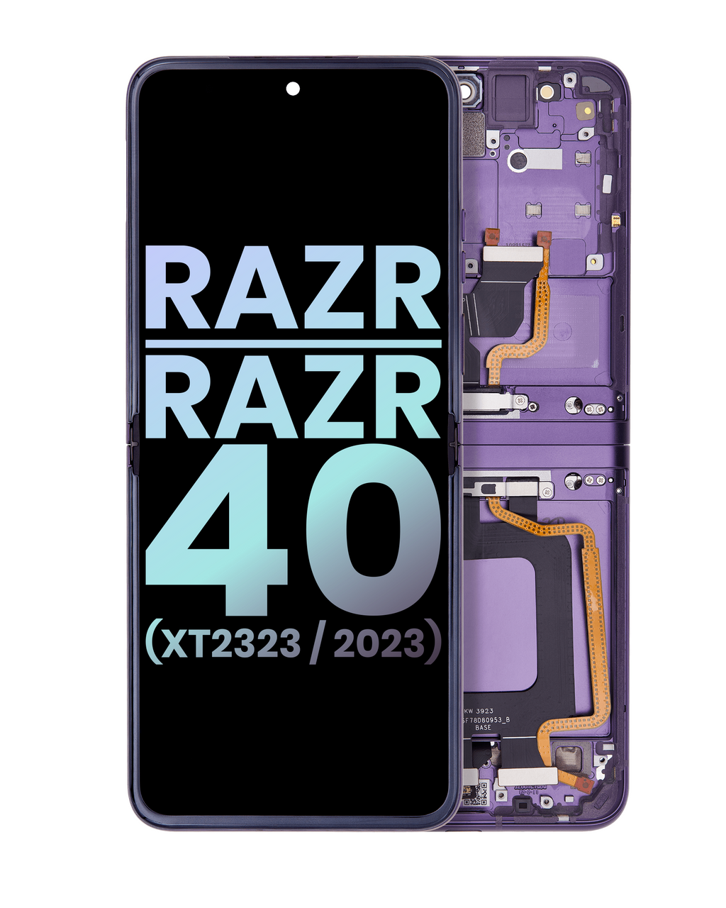 Main OLED Display with Frame for Motorola Razr 2023 / Razr 40 (XT2323 / 2023) (Original OEM) (Grape Compote)