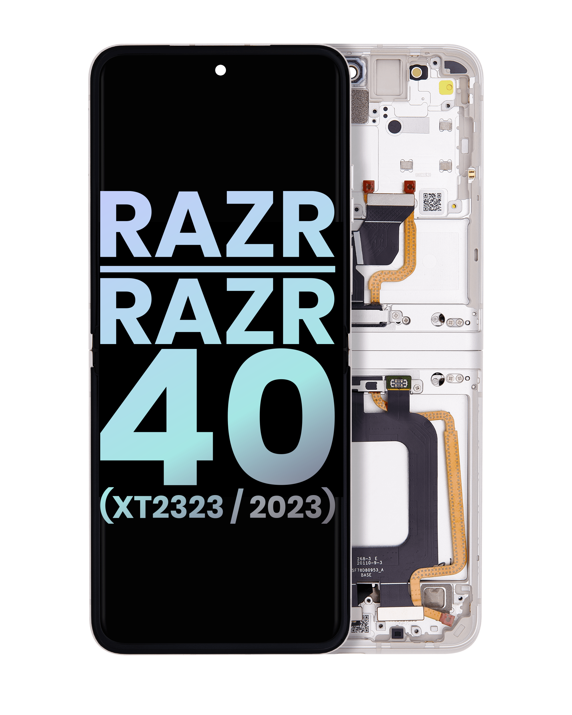 Main OLED Display with Frame for Motorola Razr 2023 / Razr 40 (XT2323 / 2023) (Original OEM) (Vanilla Cream)
