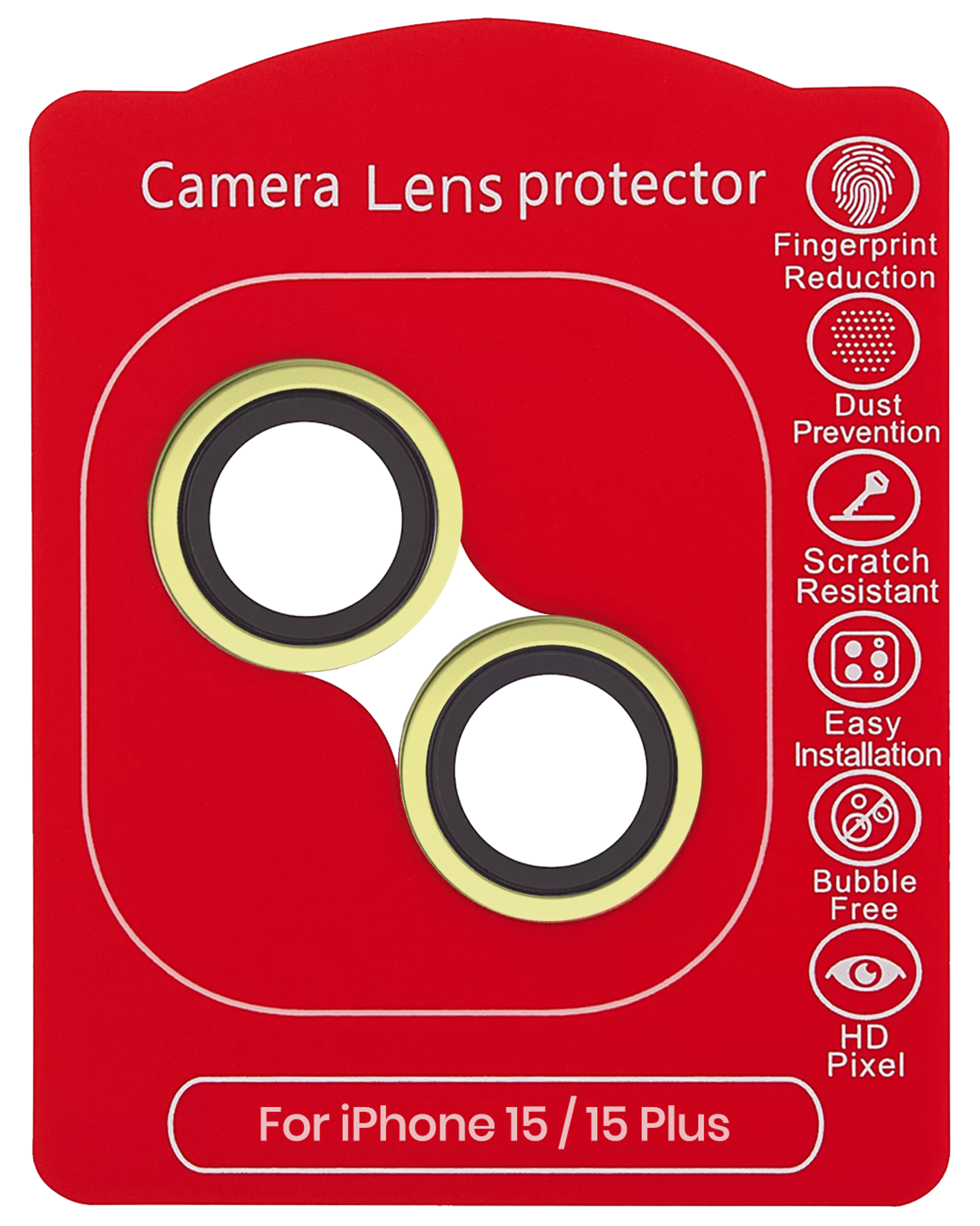 Casper Kamera-Linsen-Schutz für iPhone 15 / 15 Plus (Gelb) (Clear)
