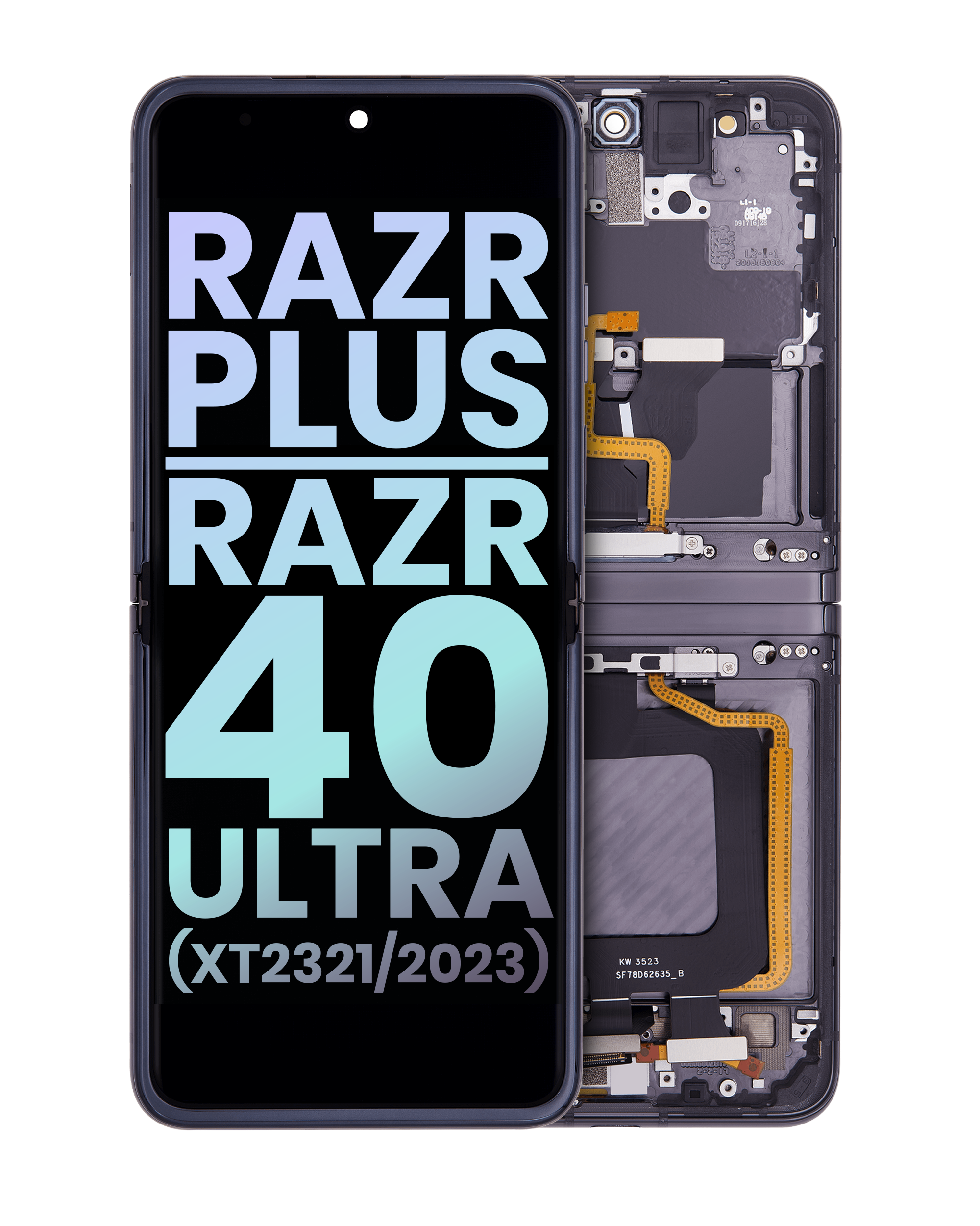 Internal OLED Display with Frame for Motorola Moto Razr Plus 2023 / Razr 40 Ultra (XT2321 / 2023) (Original OEM) (Infinite Black)