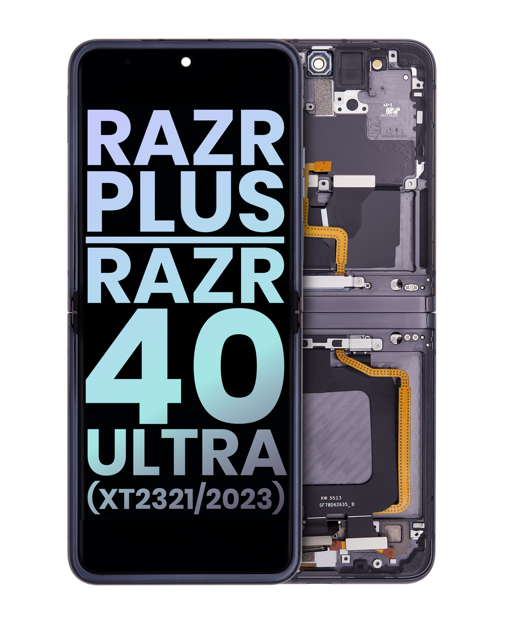 Internal OLED Display with Frame for Motorola Moto Razr Plus 2023 / Razr 40 Ultra (XT2321 / 2023) (Original OEM) (Infinite Black)