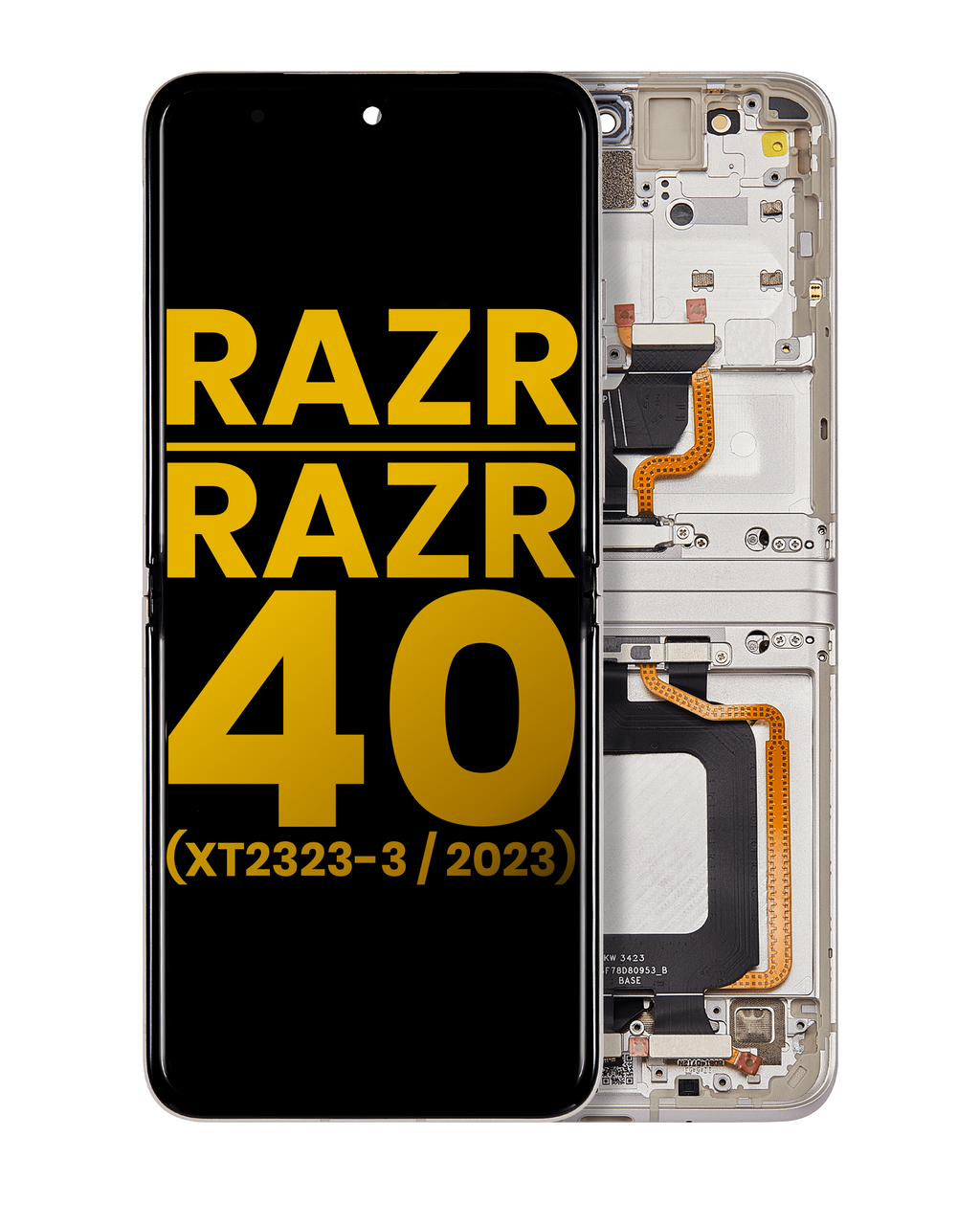Main OLED Display with Frame for Motorola Razr 2023 / Razr 40 (XT2323 / 2023) (Refurbished) (Vanilla Cream)