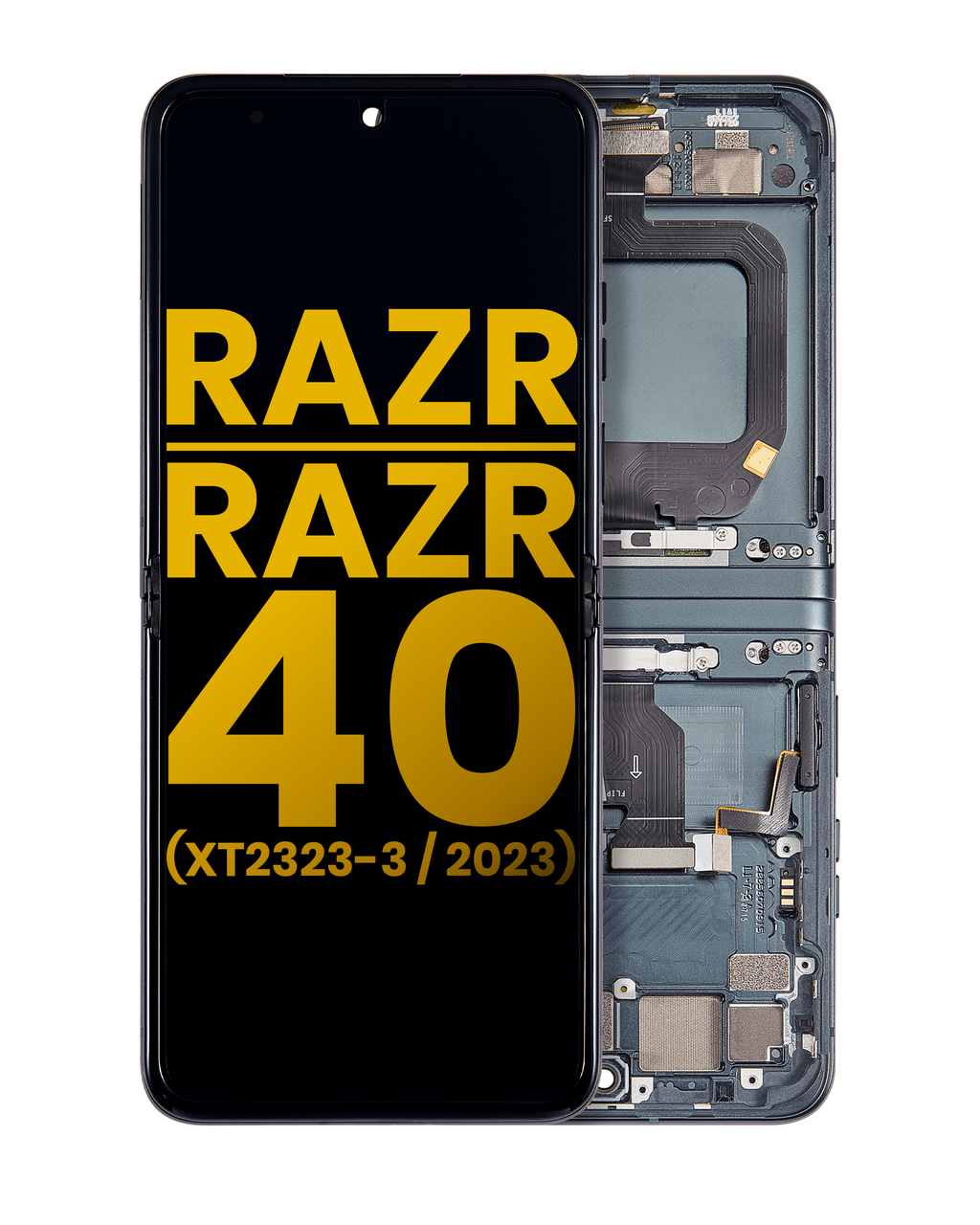OLED Hauptbaugruppe mit Rahmen Motorola Razr 40 Generalüberholt Sage Green
