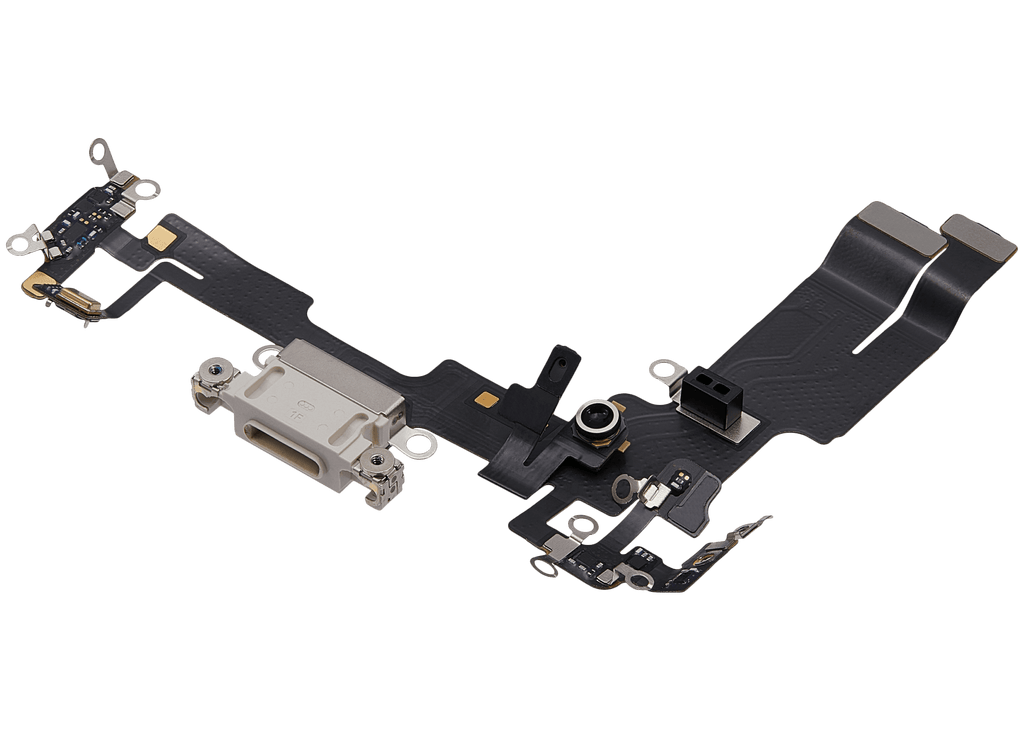 Ladebuchse-Flexkabel für iPhone 14 (gebrauchter OEM-Ausbau) (Starlight)