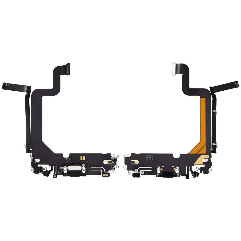 Charging Port Flex Cable for iPhone 14 Pro Max (used OEM pull-out) (Space Black)
