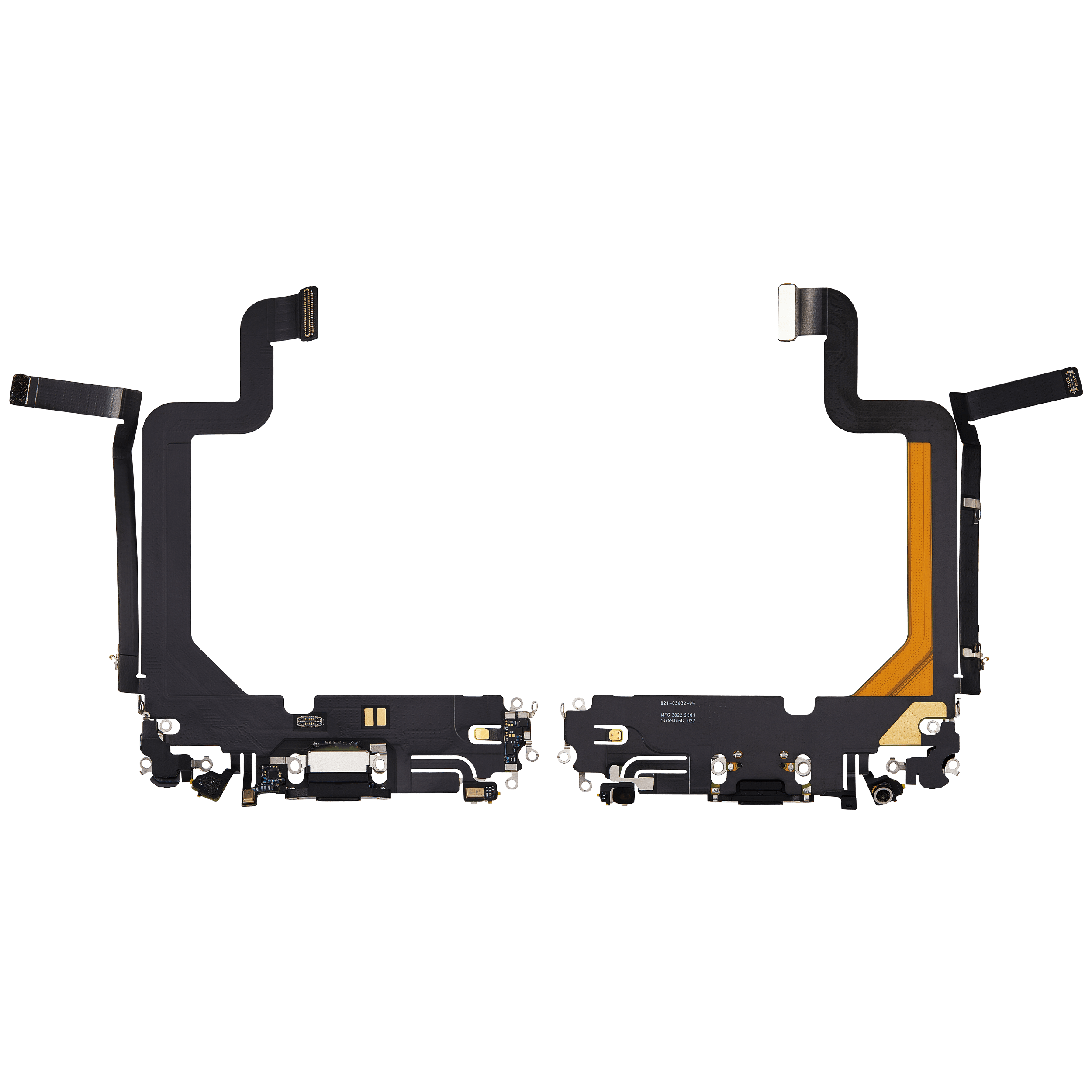 Charging Port Flex Cable for iPhone 14 Pro Max (used OEM pull-out) (Space Black)