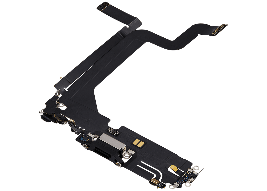 Charging Port Flex Cable for iPhone 14 Pro Max (used OEM pull-out) (Space Black)