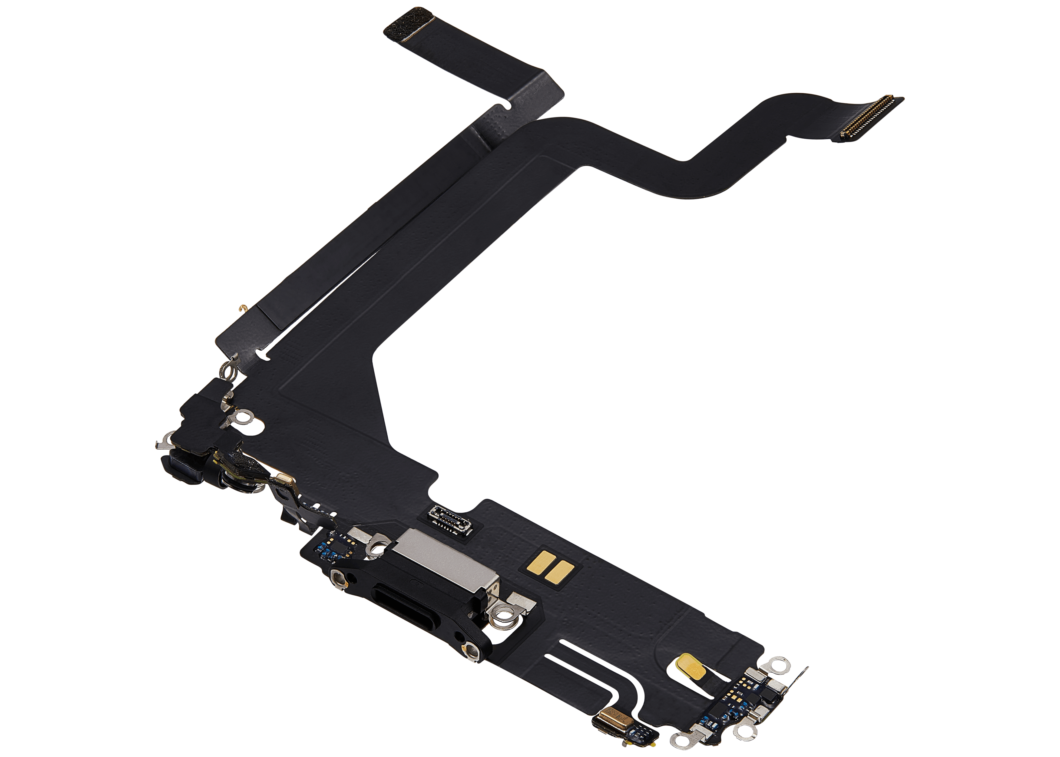 Charging Port Flex Cable for iPhone 14 Pro Max (used OEM pull-out) (Space Black)