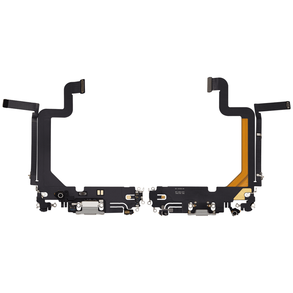 Charging Port Flex Cable for iPhone 14 Pro Max (Used OEM Pull) (Silver)