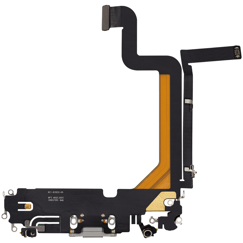 Charging Port Flex Cable for iPhone 14 Pro Max (Used OEM Pull) (Silver)