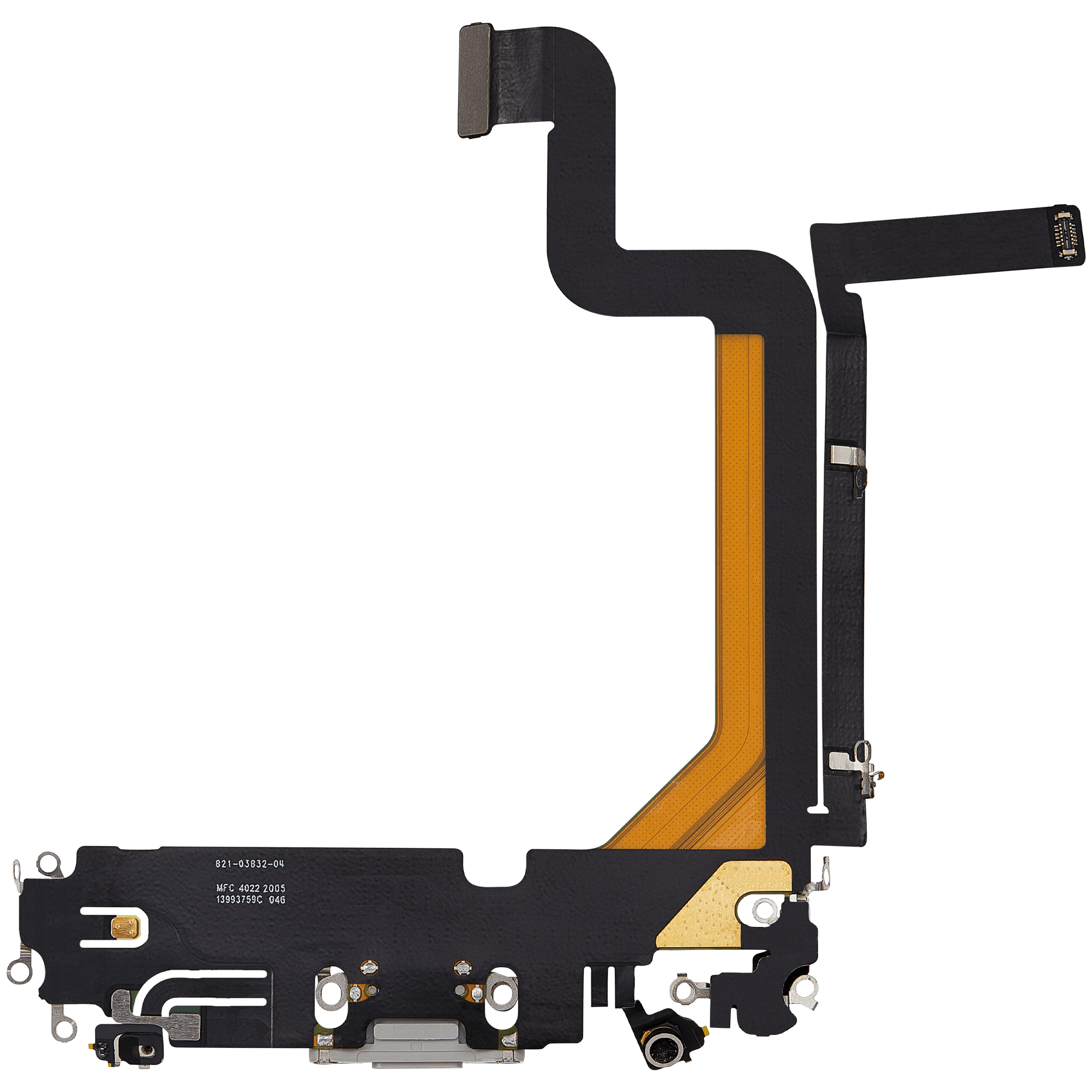 Charging Port Flex Cable for iPhone 14 Pro Max (Used OEM Pull) (Silver)