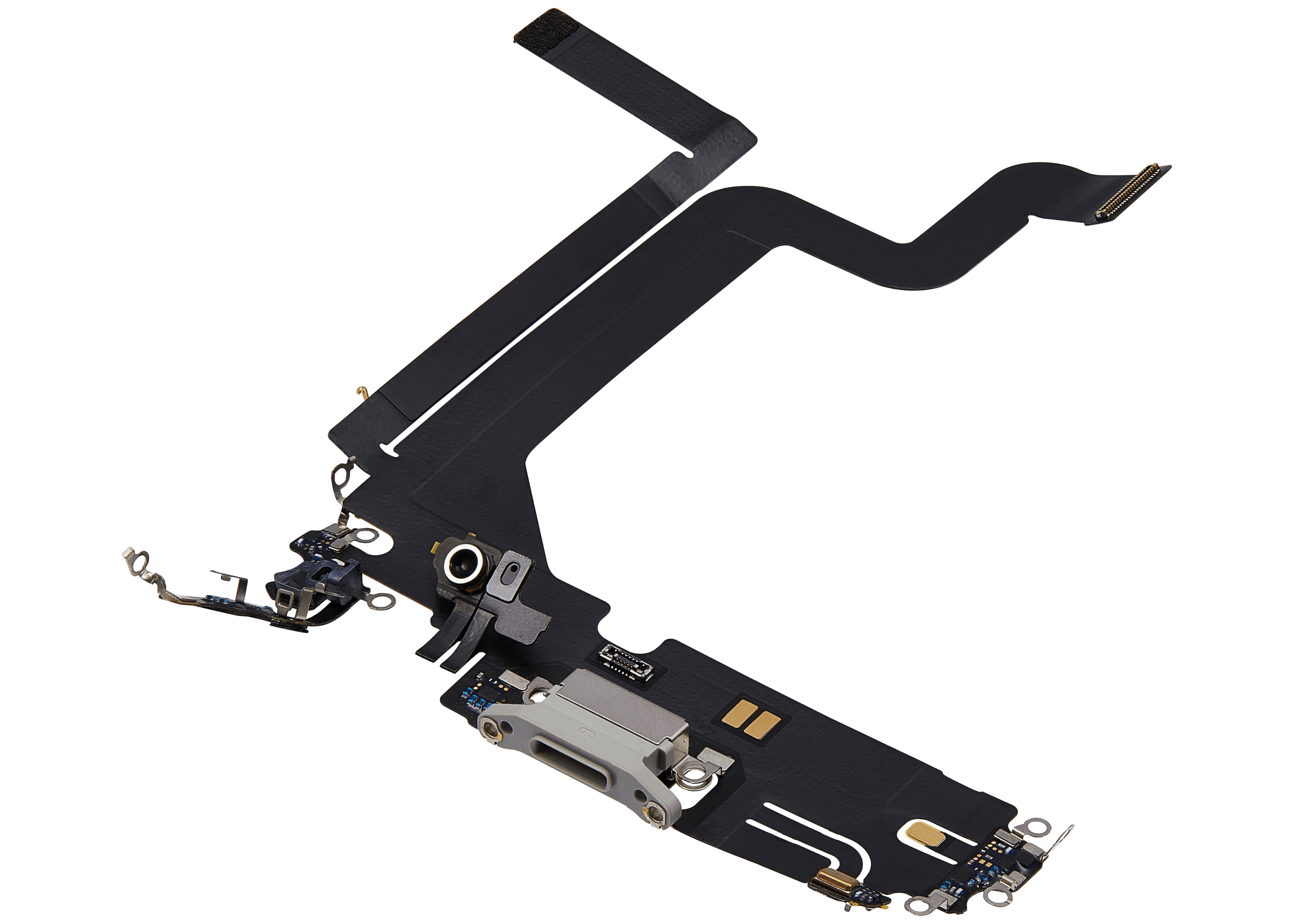 Charging Port Flex Cable for iPhone 14 Pro Max (Used OEM Pull) (Silver)