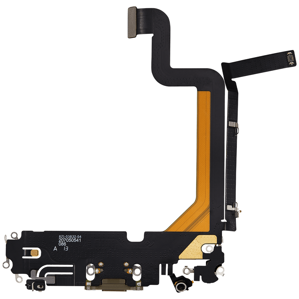 Charging Port Flex Cable for iPhone 14 Pro Max (Used OEM Pull) (Gold)
