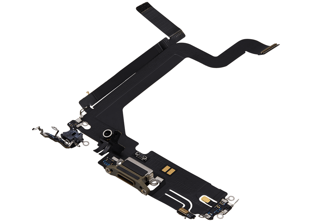 Charging Port Flex Cable for iPhone 14 Pro Max (Used OEM Pull) (Gold)