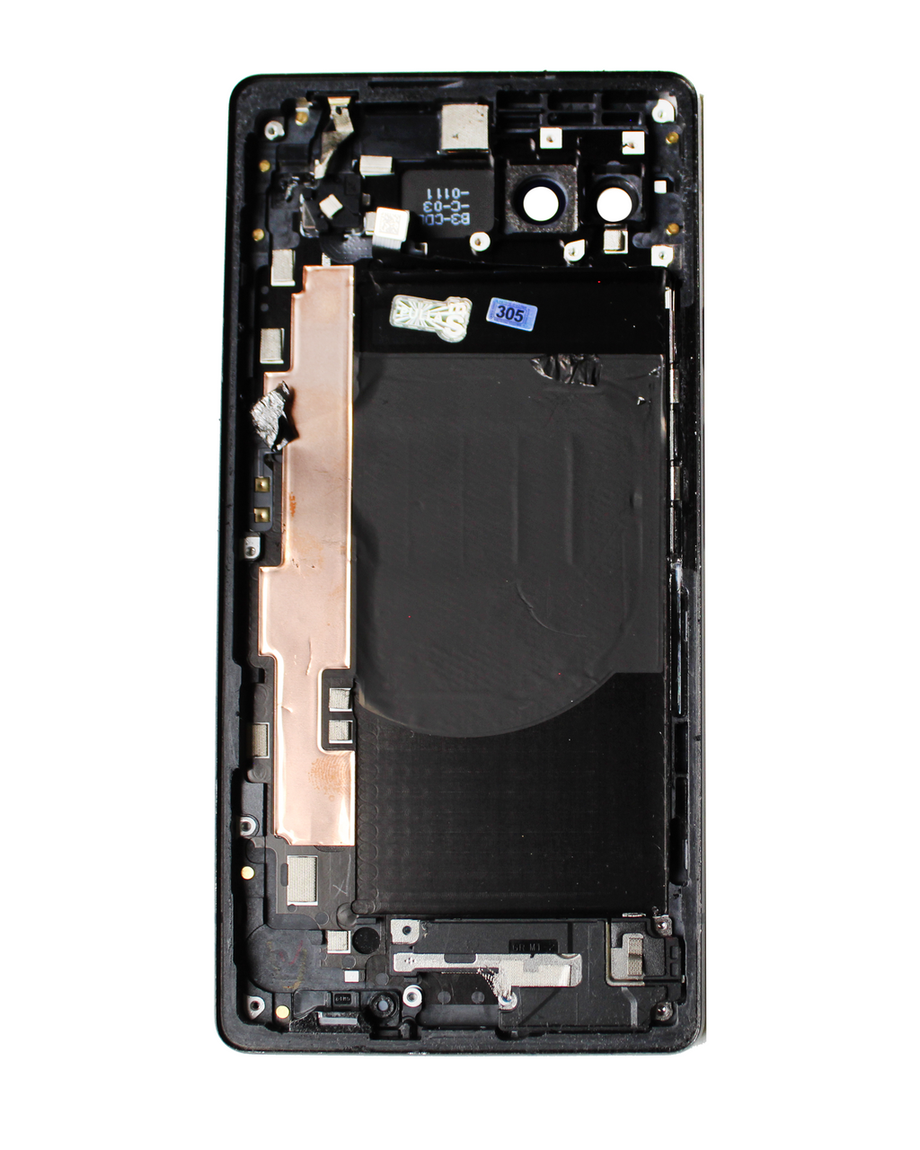 Back cover/frame for Google Pixel 6a (used OEM removal, Grade A, Charcoal)