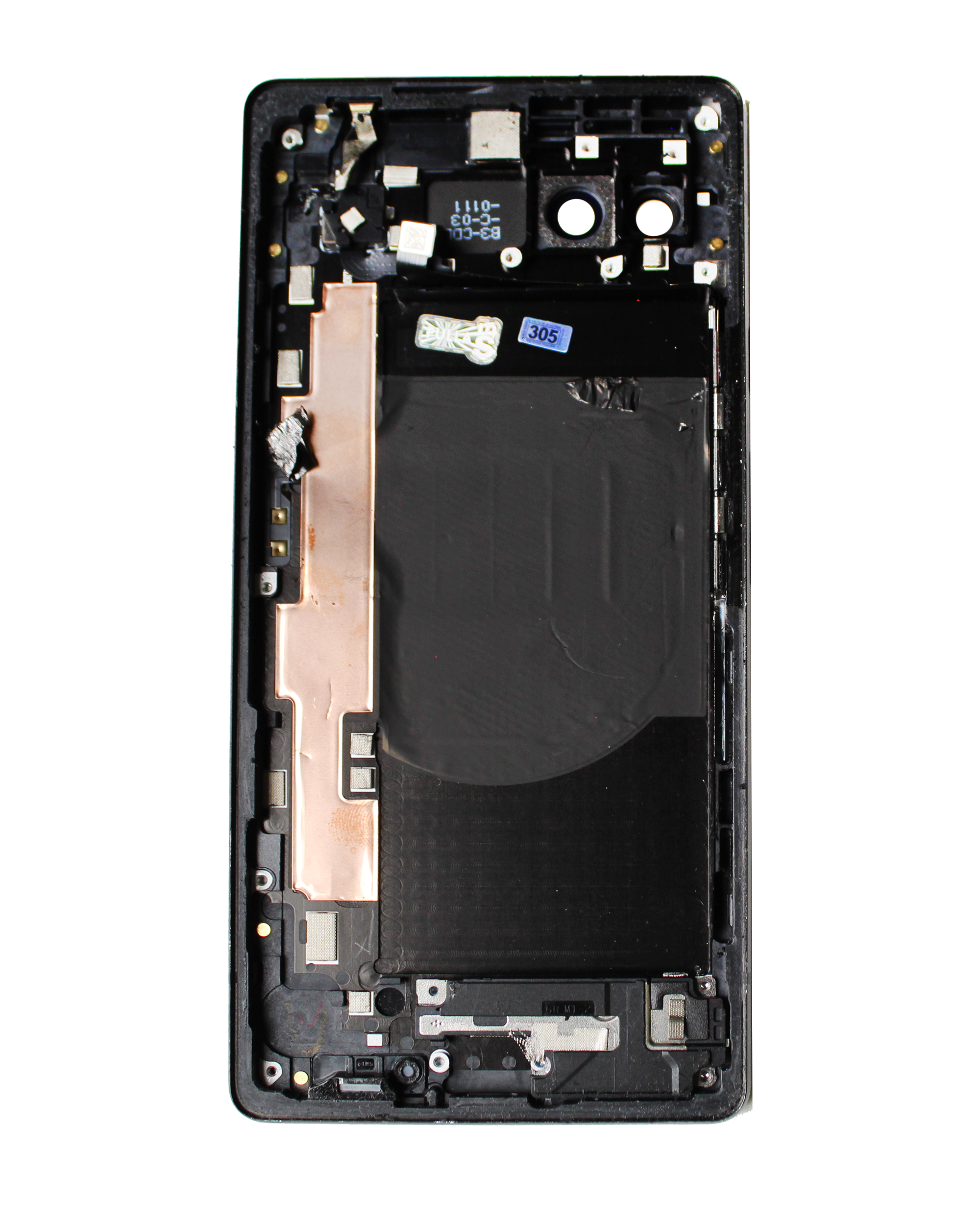 Back cover/frame for Google Pixel 6a (used OEM removal, Grade A, Charcoal)